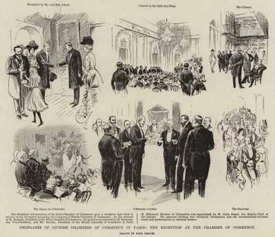 Afgevaardigden van Britse Kamers van Koophandel in Parijs, de Receptie bij de Kamer van Koophandel door Paul Destez